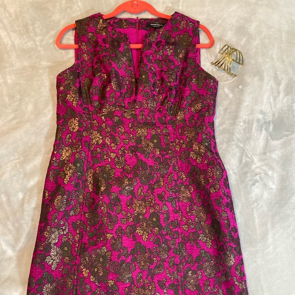 Nanette Lepore Pink and Gold Brocade Dress 10P - Picture 3 of 11